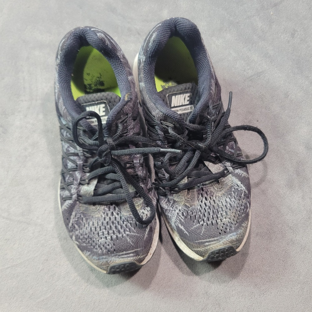 Nike Air Zoom Pegasus 32 Black Grey Running Shoes 805939-001 Womens 5.5 Mens 4 - Picture 7 of 8